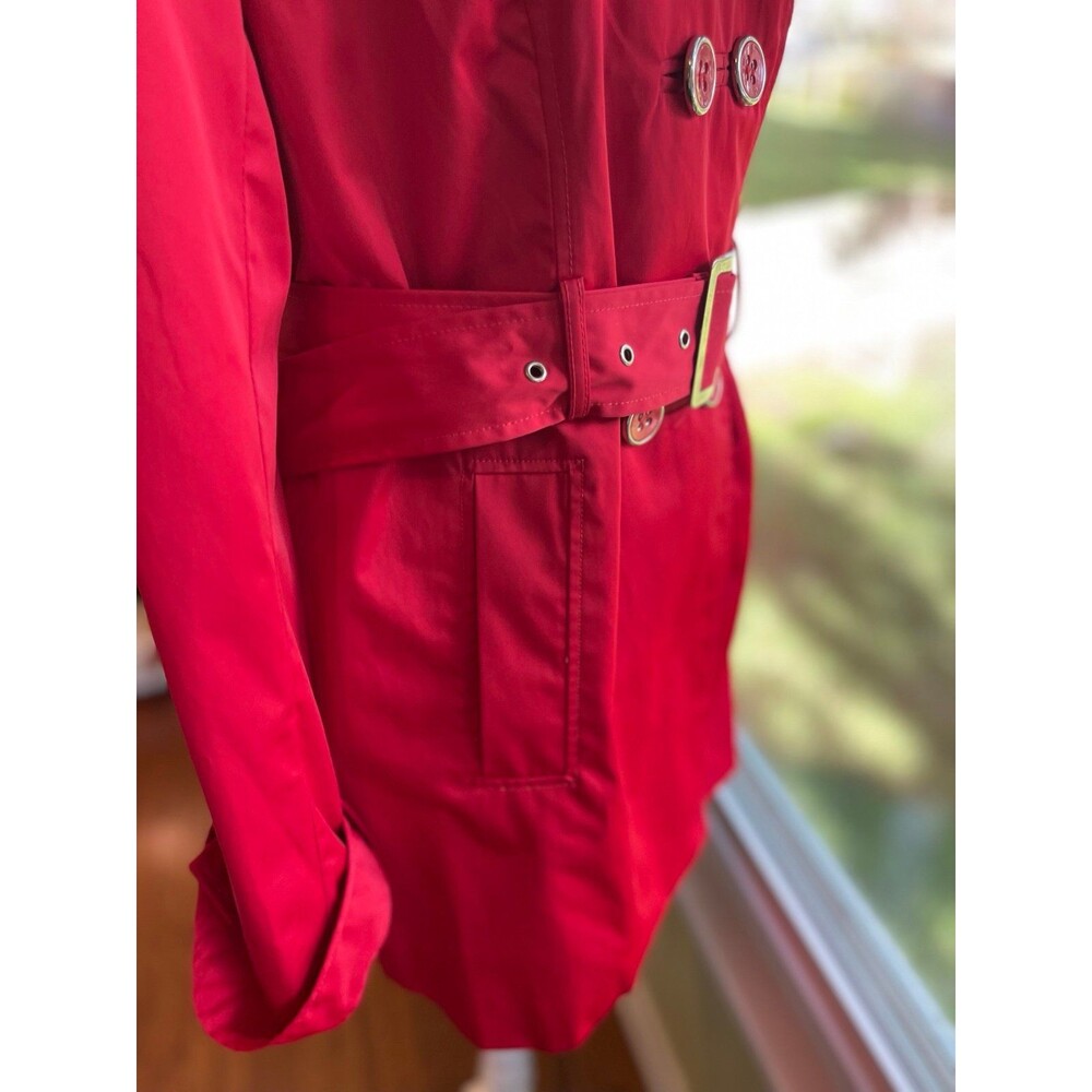 Covington Women’s Raincoat Size L Red Classic Trench Style BNW/Out Tags - Picture 8 of 11